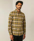 Chemise beige avec carreaux  jaune et noir